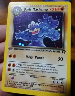 Dark Machamp 10/82 1st Edition Team Rocket Holo Rare Pokemon Card LP - Image 3