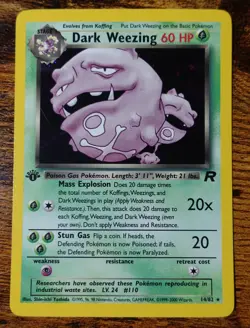 Dark Weezing 14/82 1st Edition Team Rocket Holo Rare Pokemon Card VLP-NM - Image 1