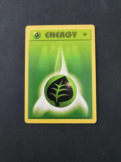 Pokemon TCG Base Set 1st Edition Shadowless - Grass Energy 99/102 MP - Image 1