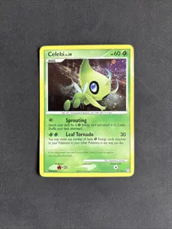 Pokemon Celebi TCG 7/123 Diamond Pearl Mysterious Treasures RARE Holo - PLAYED - Image 1