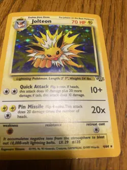 Pokemon Jolteon TCG Jungle 4/64 Holo Unlimited Rare - Image 1