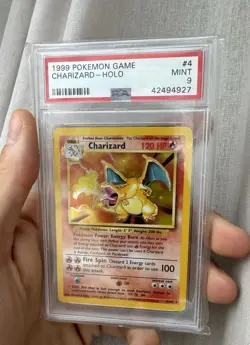 1999 Charizard PSA 9 ~ Base Set Holo English Unlimited #4 Pokemon Game 4/102 - Image 1