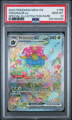 2023 POKEMON MEW EN-151 #198 VENUSAUR EX SPECIAL ILLUSTRATION RARE PSA 10 - Image 1