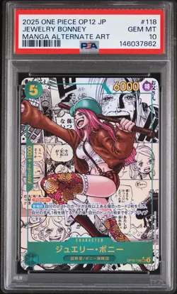 2025 ONE PIECE JPN OP12-LEGACY OF THE MASTER #118 JEWELRY BONNEY PSA 10 - Image 1