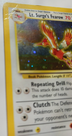 Lt. Surge's Fearow Pokemon Card Holo WOTC 7/132 Gym Heroes Rare Vintage LP - Image 3