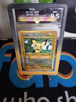 Pokemon TCG Pichu Swirl Neo Premium File No. 172 Reverse Holo Japanese Card - Image 1