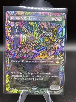 Bebop & Rocksteady 0204 TMNT Foil Borderless MTG Unplayed - Image 1