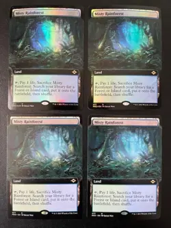 MTG- Misty Rainforest x4 - MH2 Extended Art (Two are FOIL) - Image 1