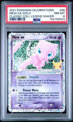 2021 POKEMON CELEBRATIONS CLASSIC COLLECTION #88 MEW EX-HOLO LEGEND MAKER PSA 8 - Image 1
