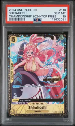 Shirahoshi OP03-116 One Piece 2024 Championship Top Prize #116 GEM MINT PSA 10 - Image 1