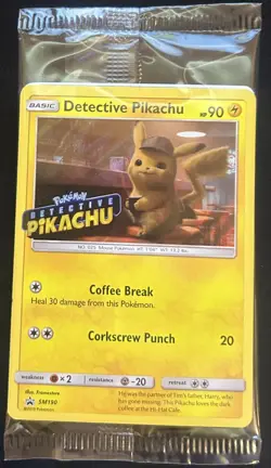 Detective Pikachu Holo SM190 Promo Sealed Pokemon Card - Image 1