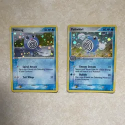 Poliwhirl & Poliwag EX Fire Red & Leaf Green Pokemon Holo Cards 46/112 & 75/112 - Image 1