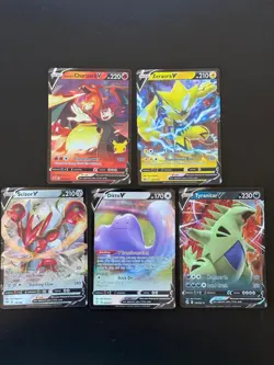 5x V Lot Bundle Bulk Set Ultra Rare SWSH Charizard V Pokemon Cards TCG AA6 11 - Image 1