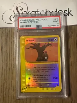 PSA 9 - Pokemon SENTRET 107/147 - AQUAPOLIS eReader - Reverse HOLO - Image 1