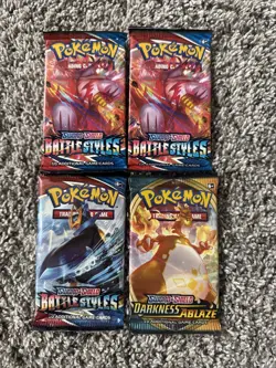 Pokemon TCG Battle Styles Booster PackS(3) And Darkness Ablaze(1) SEALED - Image 1
