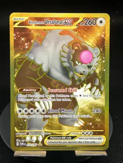 Pokemon TCG Bloodmoon Ursaluna EX 222/167 Twilight Masquerade Hyper Rare NM - Image 1