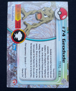 Geodude #74 Topps TV Animation Edition Blue Label Pokemon Card (MP) - Image 2