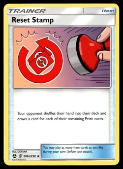 Reset Stamp 206a/236 Pokemon Card Unified Minds Uncommon trainer Item NM F29 - Image 1
