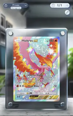 Pokemon TCG Moltres ex Full Art Holo 140 HP Pocket Card English - Image 1