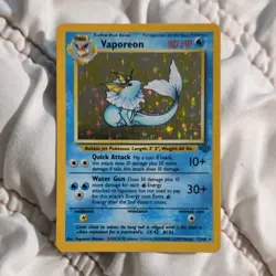 Pokemon TCG Vaporeon Jungle Holo Rare 12/64 Stage 1 80 HP Unlimited English Card - Image 1
