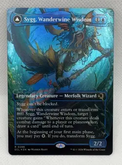 Sygg Wanderwine Wisdom Borderless 288 Lorwyn Eclipsed Foil Borderless R NM MTG - Image 1