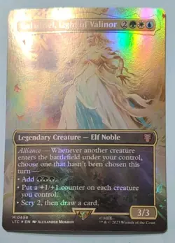 MTG: Galadriel, Light of Valinor (Borderless) Foil Commander: LOTR #498 Mythic - Image 1