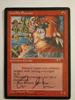 Magic The Gathering - 1x Signed Gorilla Shaman (mtg) Alliances- 2 avial - Ver 2 - Image 1
