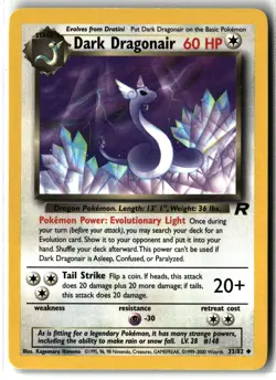 Dark Dragonair ⭐ 33/82 WOTC Uncommon Team Rocket 2000 Pokemon MP - Image 1