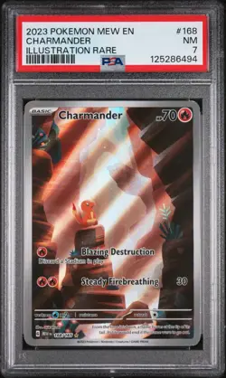 2023 POKEMON SV 151 #168/165 CHARMANDER ILLUSTRATION RARE PSA 7 - Image 1