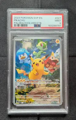 PSA 9 MINT Pokemon 2023 Pikachu SVP 27 Paldea Evolved ETB Promo *FREE SHIPPING* - Image 1