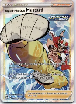 Pokemon TCG Rapid Strike Style Mustard TG27/TG30 Brilliant Stars Holo Near Mint - Image 1