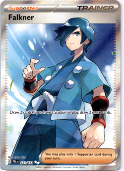 Pokemon TCG Falkner 251/193 Sv02 Paldea Evolved Trainer Holo Rare Near Mint - Image 1