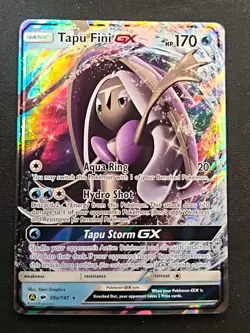 Pokemon Tapu Fini GX 39a/147 Sun&Moon Alternate Art Promo Holo Rare NM - Image 1