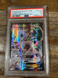 Pokemon 2016 XY Black Star Promo Prem Coll Full Art MEW EX #XY126 PSA 5 RARE - Image 1