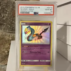 Pokemon TCG Seviper SV15/SV94 Hidden Fates Shiny Vault Holo PSA 10 2019 - Image 1