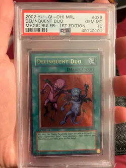 PSA 10 Delinquent Duo 1st Edition MRL-039 Magic Ruler Yu-Gi-Oh! 2002 - Image 2