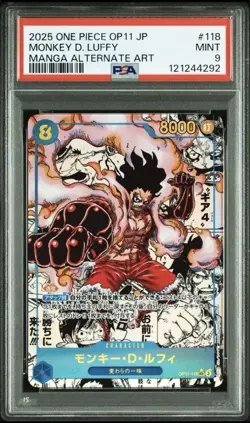 PSA 9 Luffy SEC OP11-118 Manga Alt Art Comic Parallel Fist ONE PIECE Japanese - Image 1