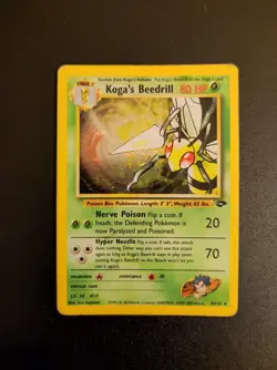 Pokemon Card - Koga's Beedrill 9/132 Gym Challenge - Poor - Eng - Image 1