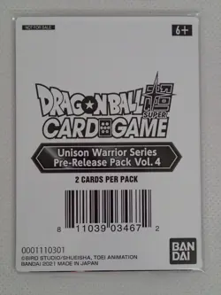 Dragon Ball Super (DBS) Card Game Unison Warrior Pre-release Pack Vol. 4 SEALED - Image 1