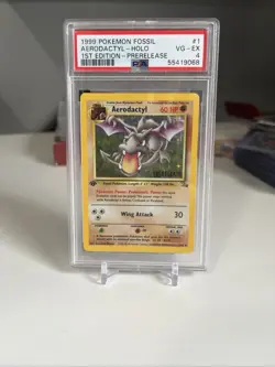 Aerodactyl - Holo #1 1st Edition Pokemon Fossil 1999 PSA 4 Prerelease - Image 1