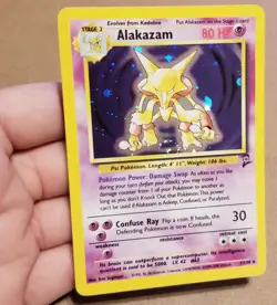 Pokemon TCG ALAKAZAM 1/130 ☆ HOLO WITH SWIRL 🌀 BASE SET 2 NM/LP - Image 2