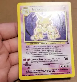Pokemon TCG ALAKAZAM 1/130 ☆ HOLO WITH SWIRL 🌀 BASE SET 2 NM/LP - Image 3
