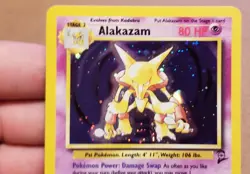 Pokemon TCG ALAKAZAM 1/130 ☆ HOLO WITH SWIRL 🌀 BASE SET 2 NM/LP - Image 4