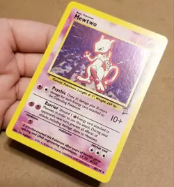 Pokemon TCG Mewtwo 10/130☆ Holo Rare Base Set 2 Vintage LP - Image 2