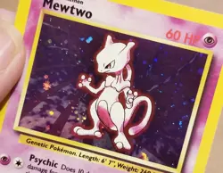 Pokemon TCG Mewtwo 10/130☆ Holo Rare Base Set 2 Vintage LP - Image 3