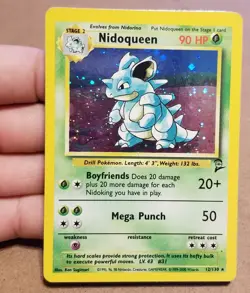Pokemon TCG Nidoqueen 12/130 ☆ Holo Rare Base Set 2 Vintage LP - Image 1