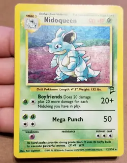 Pokemon TCG Nidoqueen 12/130 ☆ Holo Rare Base Set 2 Vintage LP - Image 2