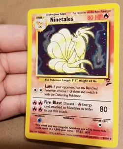 Pokemon TCG Ninetales 13/130 ☆ Holo Rare W/Swirl 🌀Base Set 2 Vintage LP - Image 3