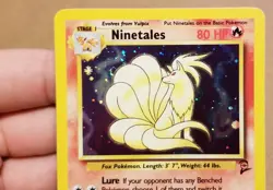 Pokemon TCG Ninetales 13/130 ☆ Holo Rare W/Swirl 🌀Base Set 2 Vintage LP - Image 4