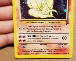 Pokemon TCG Ninetales 13/130 ☆ Holo Rare W/Swirl 🌀Base Set 2 Vintage LP - Image 5